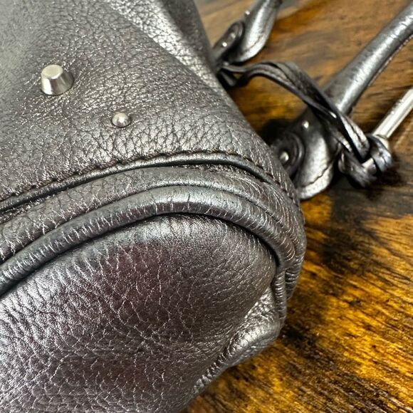 Chloe Paddington Vintage Bag Satchel Silver Black Gunmetal With Purple Tint Rare - Picture 11 of 16